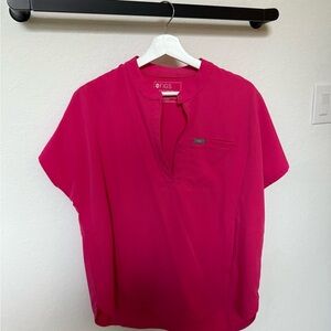 Figs Rafaela Top Shocking pink